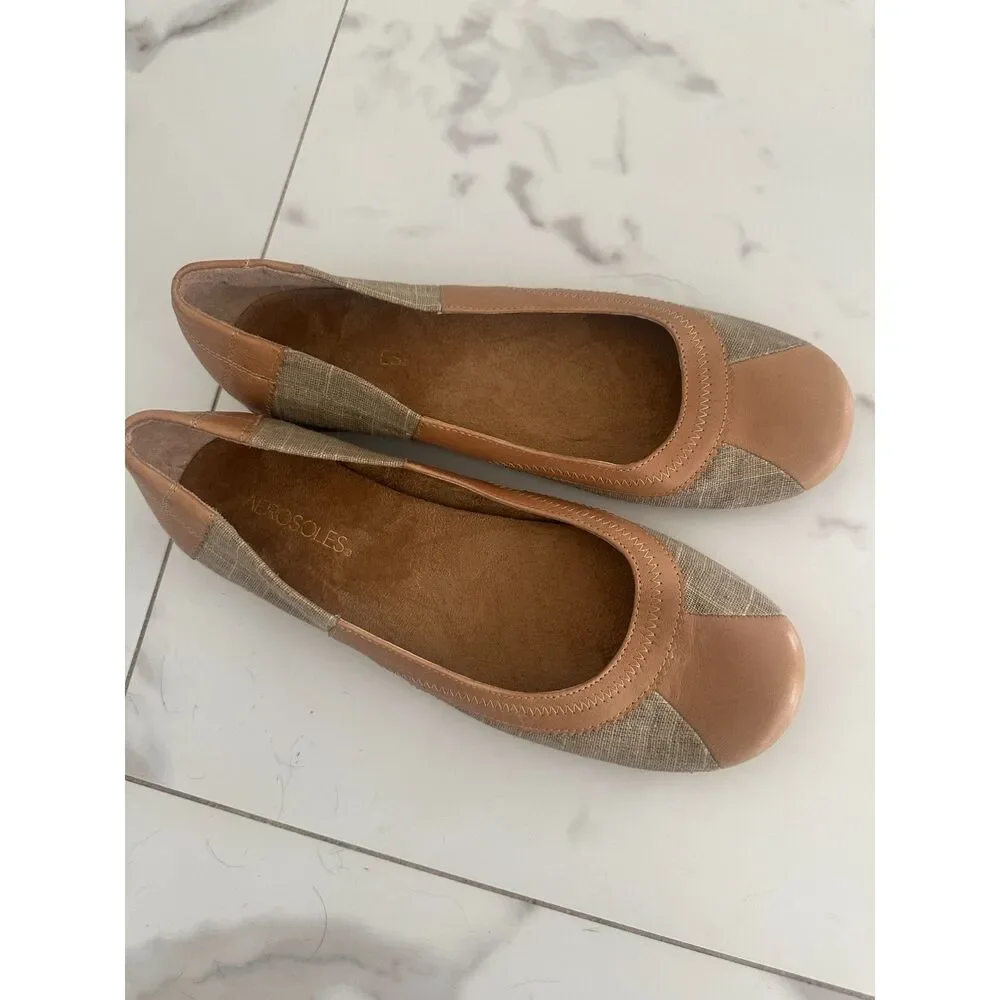 AEROSOLES Tan and Beige Women’s Flats